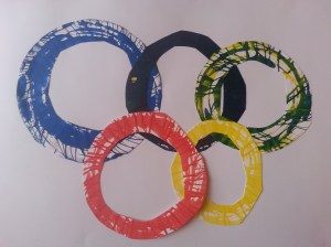 Noelle made these Olympic Rings using her Crayola 